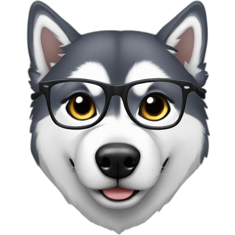 Husky With glasses emoji