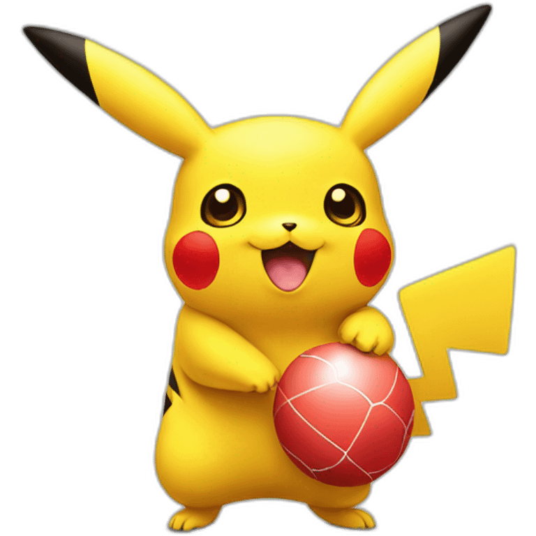 Pikachu avec un ballon emoji