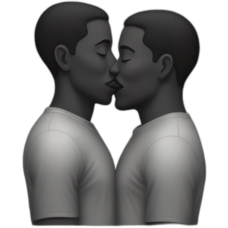 Black men kissing emoji