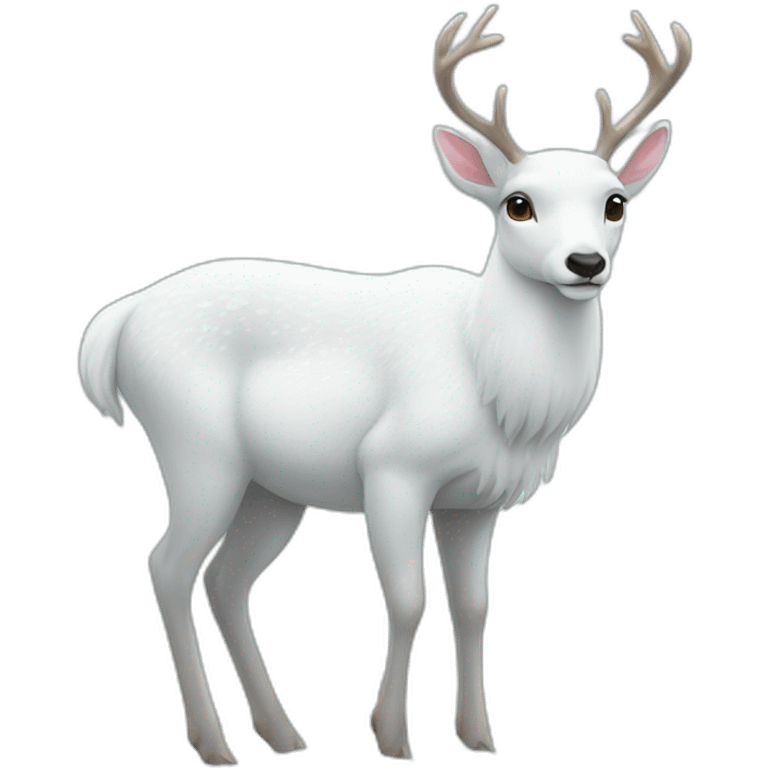 white deer in the snow emoji