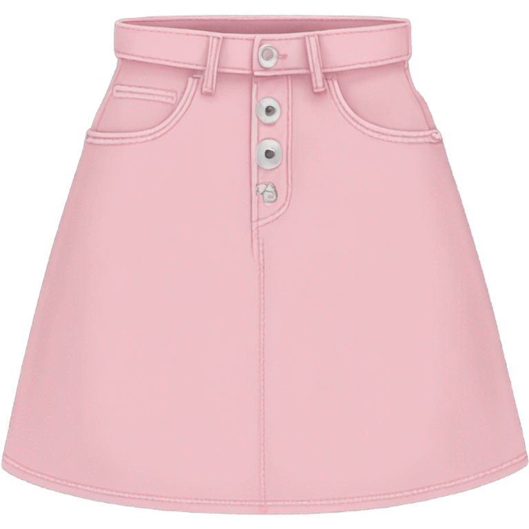 Realistic A-line high waisted pink jean skirt, isolated emoji