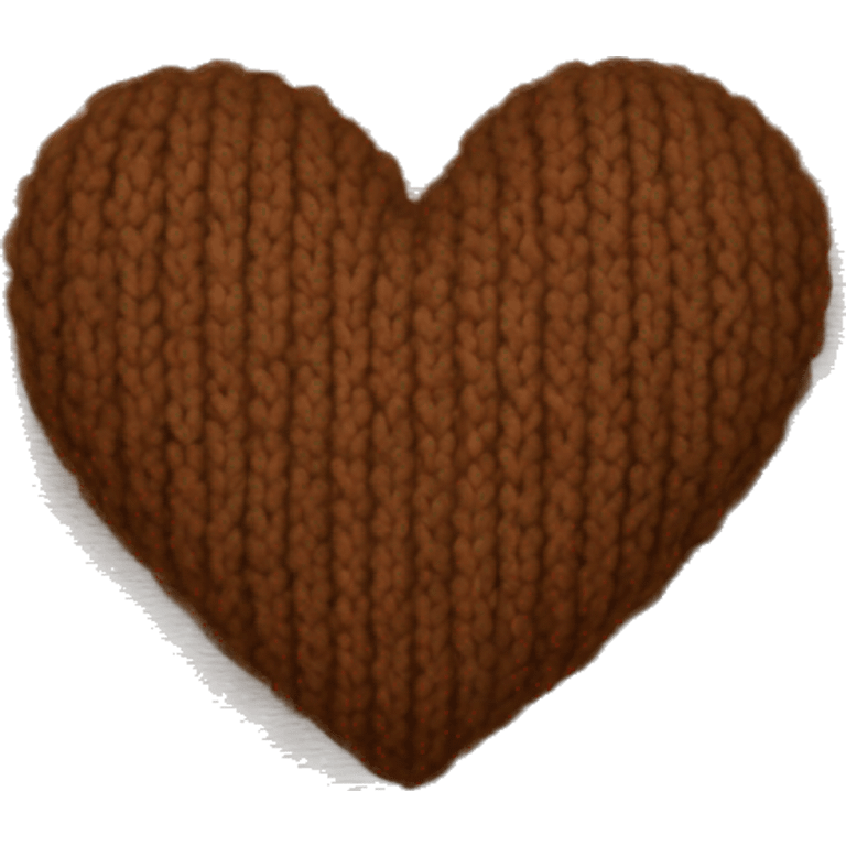 Brown knit heart, like a sweater texture heart emoji