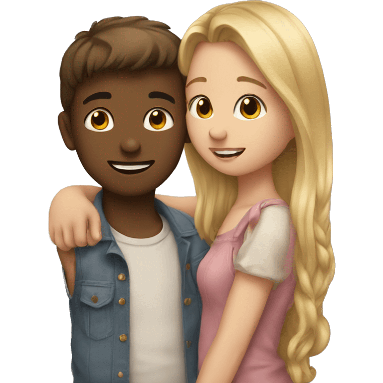 Boy and girl kissing emoji