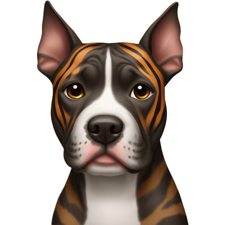 pitbull terrier dark brindle tiger stripes emoji