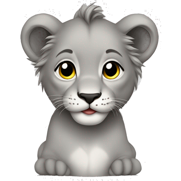 Baby lion grey emoji