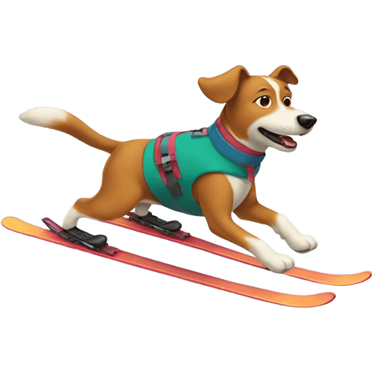 Dog skiing emoji