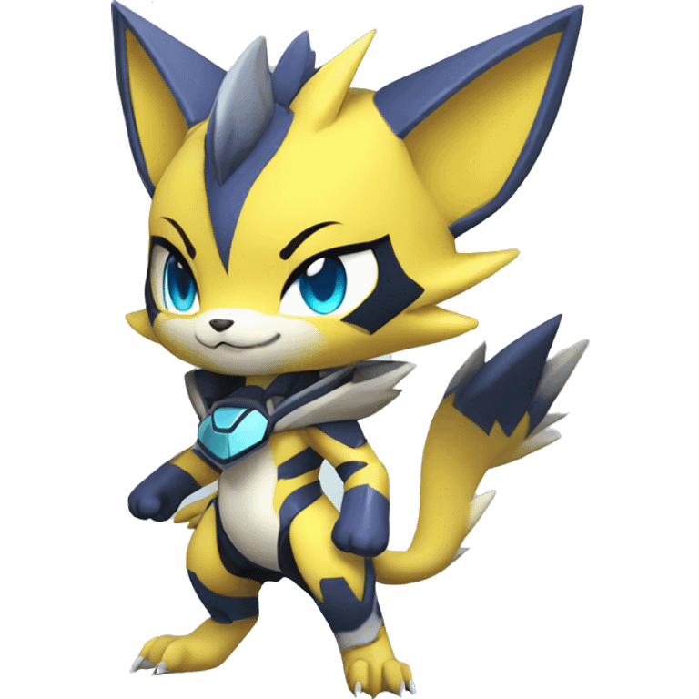 Anthro Cool Chibi Zeraora-Lombax-Renamon-Pokémon-Fakémon Full Body Detailed High Quality emoji