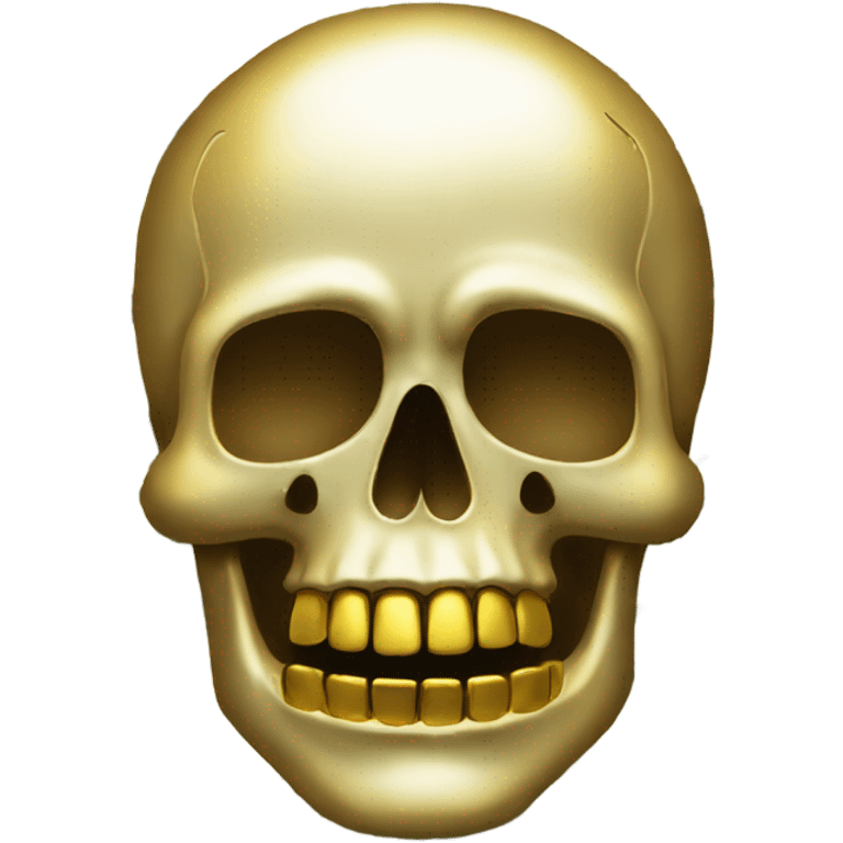 Skull with gold teeth that has dollars signs on it emoji