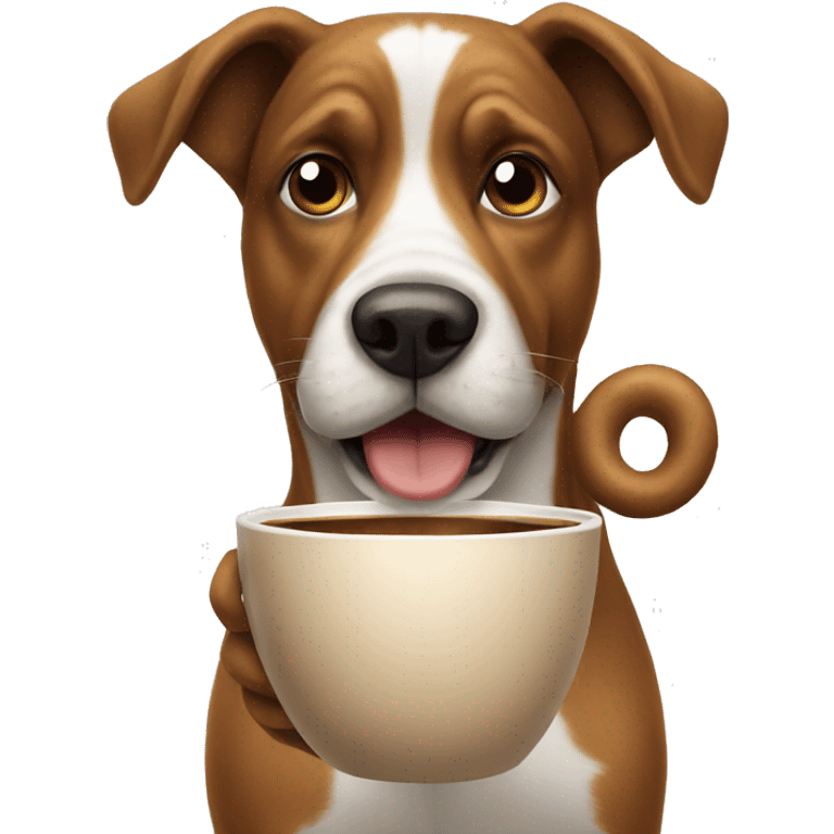 Dog with coffee emoji