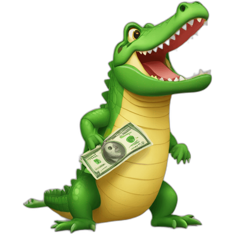 Crocodile with money emoji