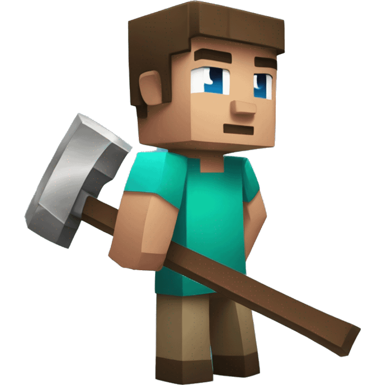 steve from minecraft holding a pickaxe emoji