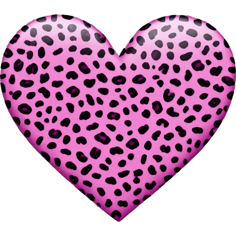 Pink leopard print heart emoji