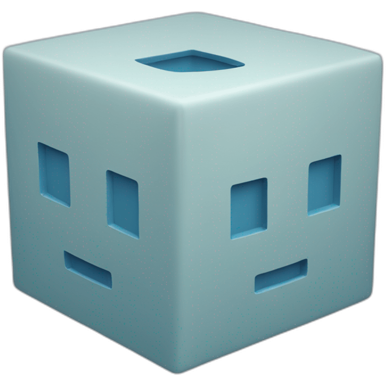 blue cube with a corner missing emoji