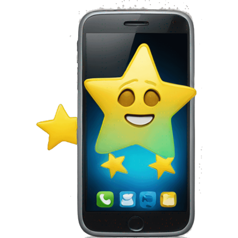 A smartphone with one yellow star on the screen emoji