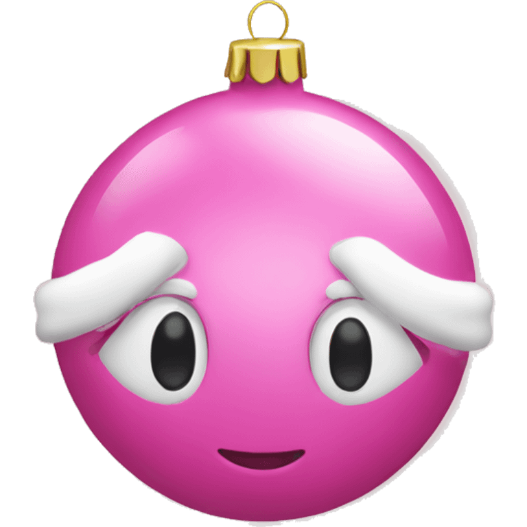 pink christmas ornaments  emoji