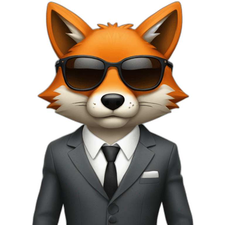 angry Fox in a suit with sunglasses emoji