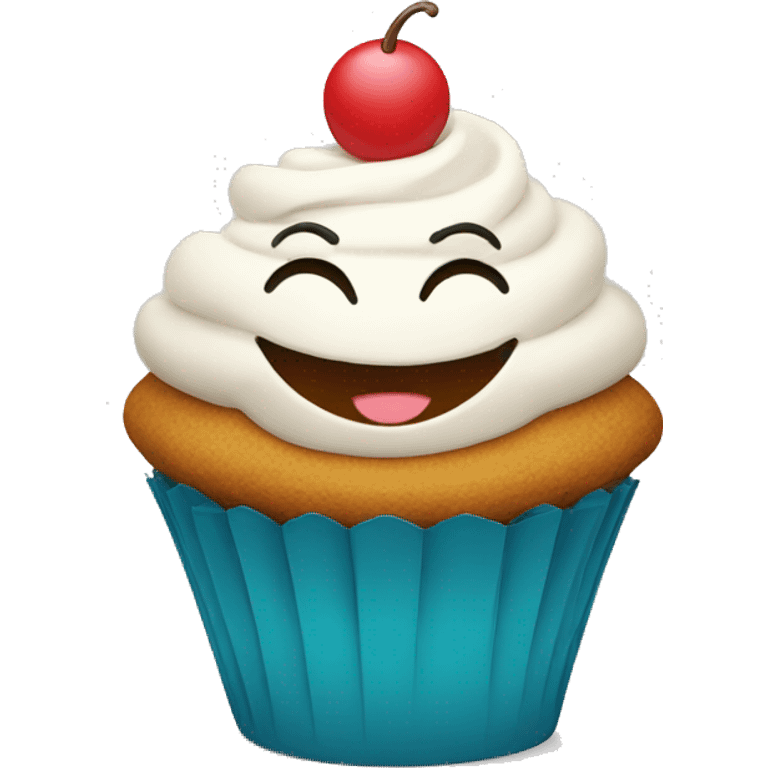 Cupcake smiling emoji