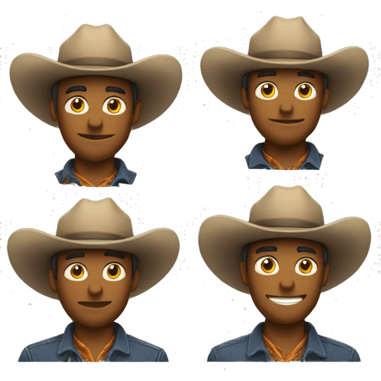 Cowboy emoji wearing 3 hats on top of each other  emoji