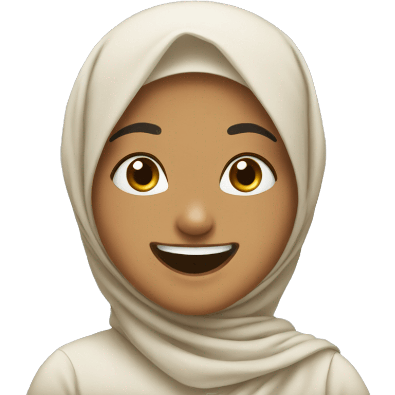 A hijabi laughing emoji