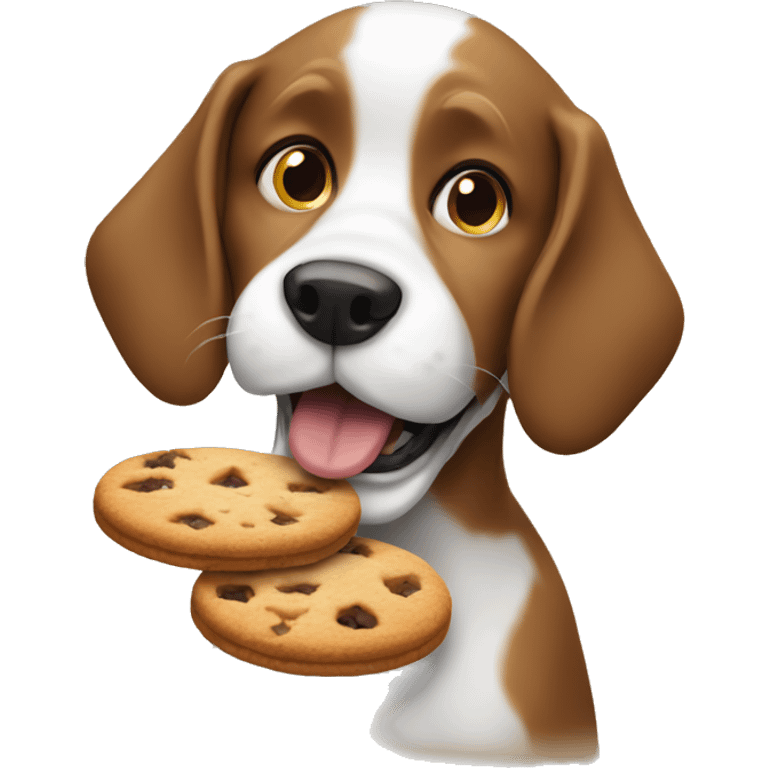 Dog eating cookies emoji