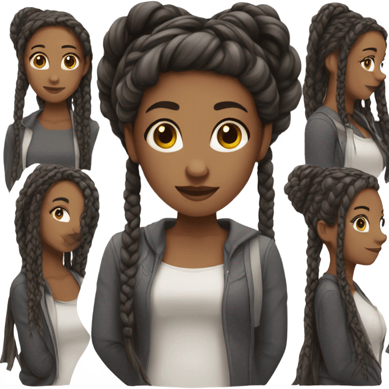 Black girl in braids emoji