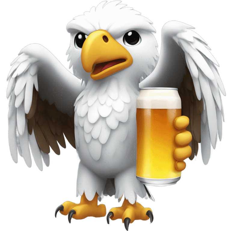 Beer drinking eagle emoji