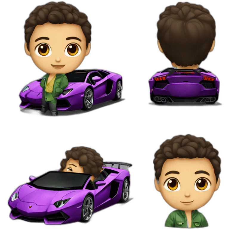 Bébé dans une Lamborghini Aventador emoji