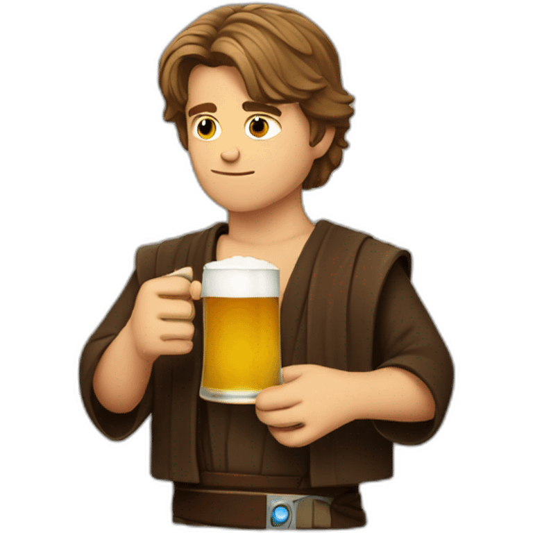 Anakin drinking a beer emoji