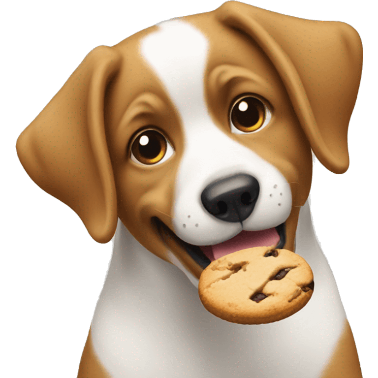 Dog eating cookie emoji