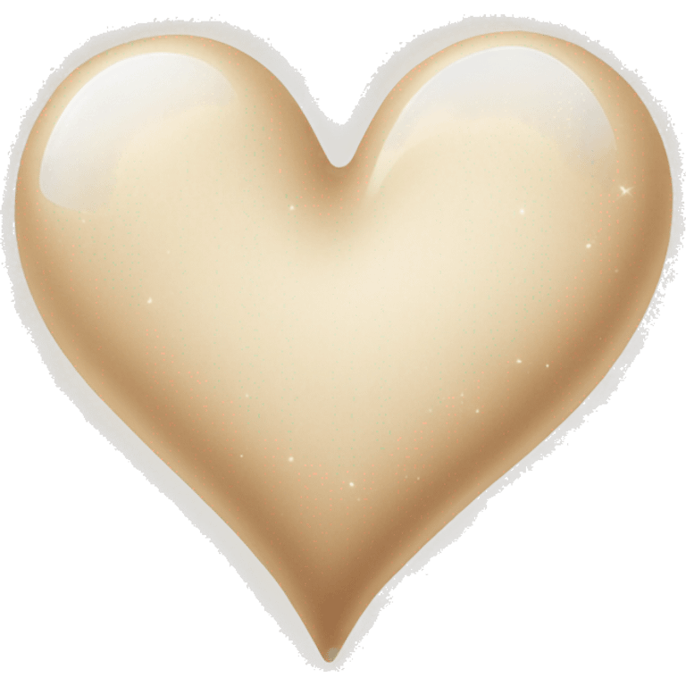 beige and white mix colour heart with little sparkling  emoji