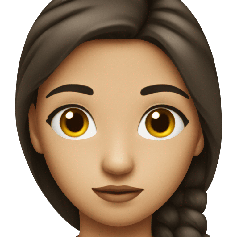 Brunette girl side eyeing  emoji