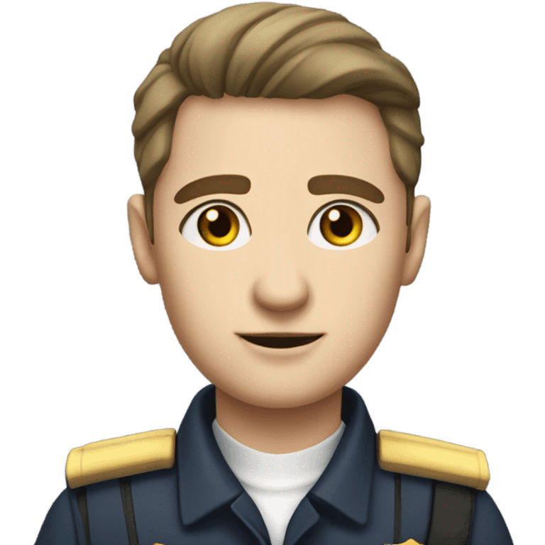 asylum warden, white skin, hazel eyes, warden uniform emoji