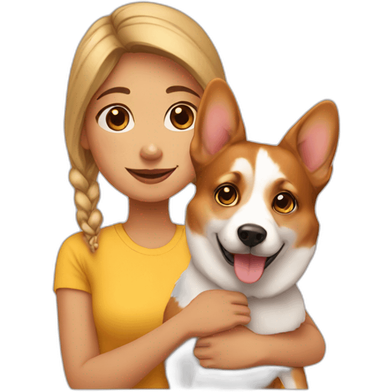 Girl with corgi emoji