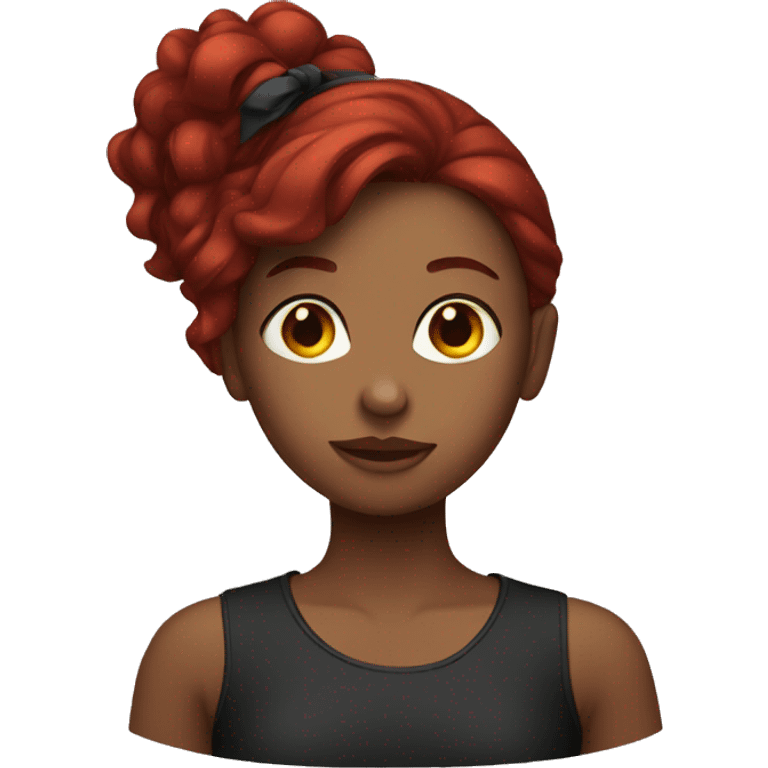 A girl with dark red hair emoji