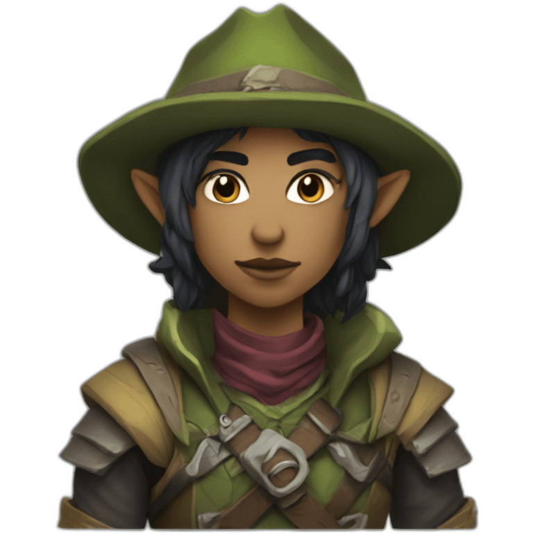 Bi-sexual non-binary half-orc ranger emoji