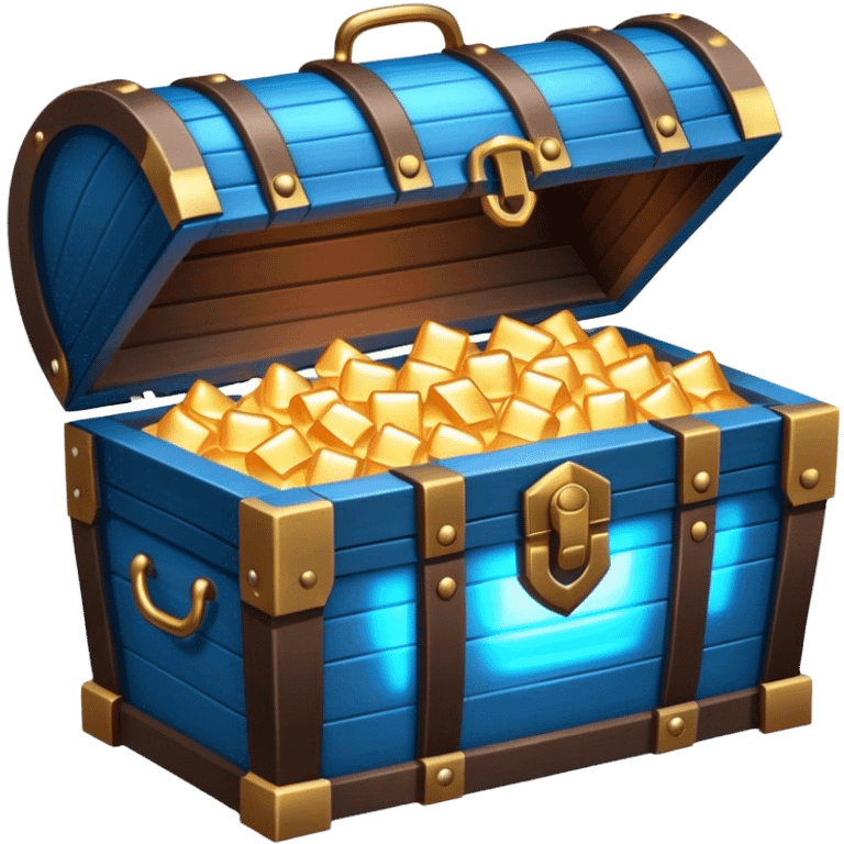 open treasure chest glowing in blue emoji