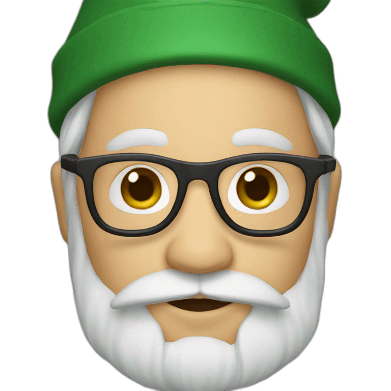 dwarf with green hat and glasses emoji