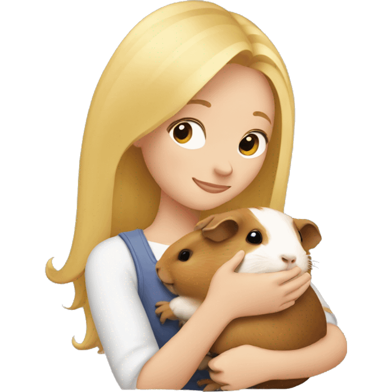 Blonde Woman hugging a guineapig emoji