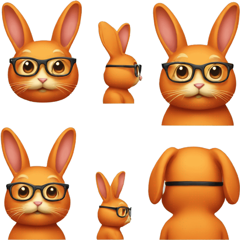 fast orange rabbit with glasses emoji