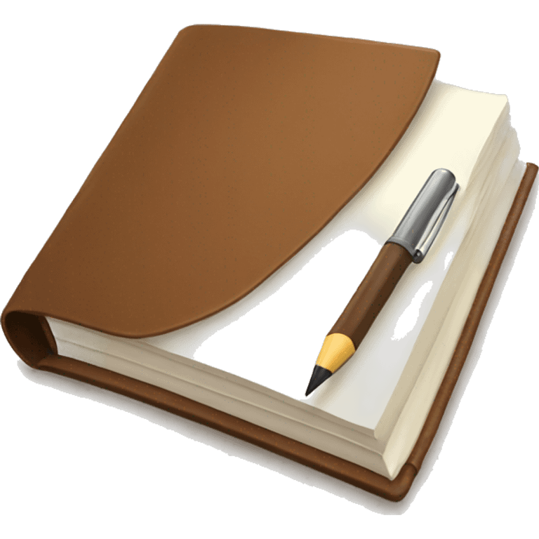 Diary with brown cover emoji