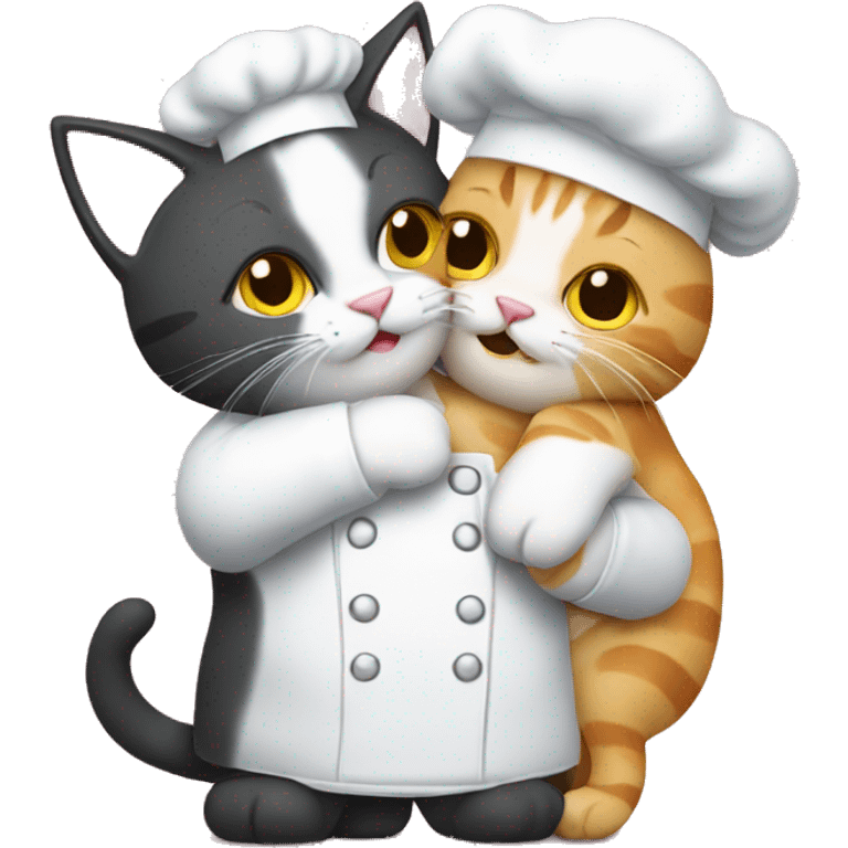 chef cat hugging another cat emoji