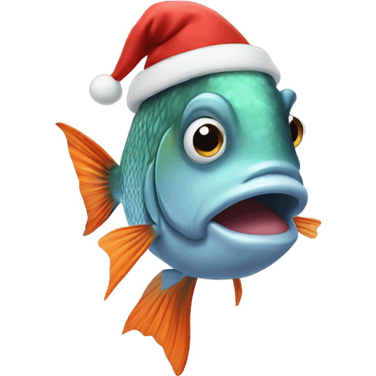 Fish with Santa hat emoji