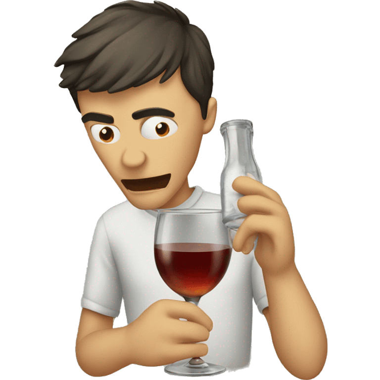 A guy drinking alcohol that's evaporating  emoji