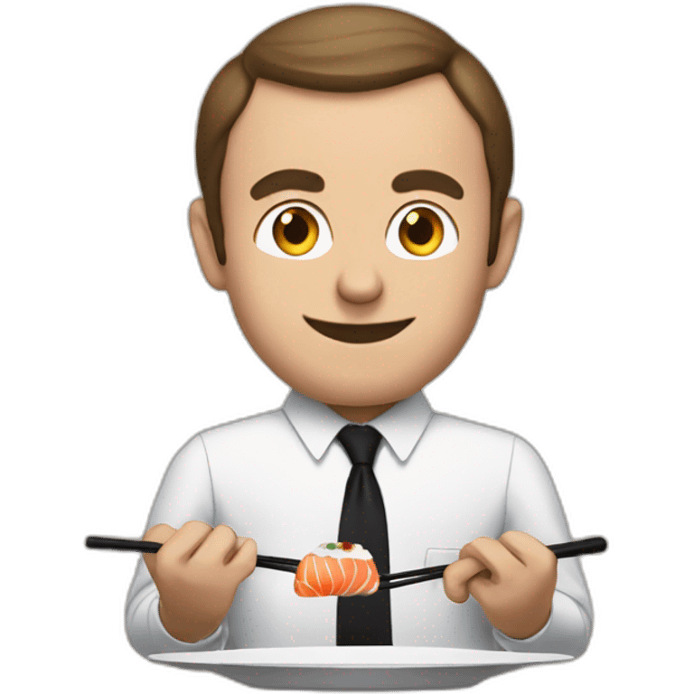 Macron eat sushi emoji