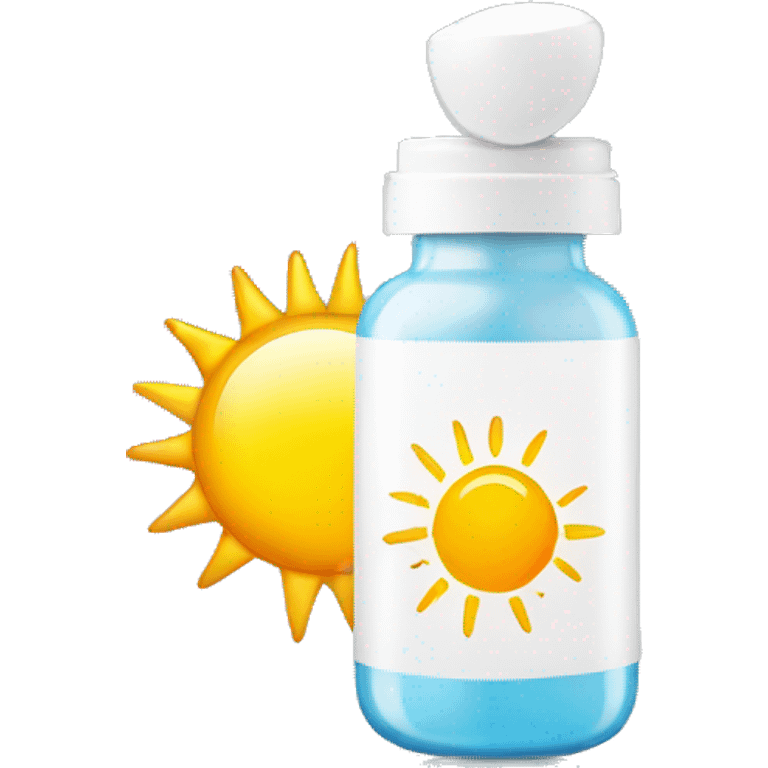 vitamin bottle with a sun on the side representing vitamin D emoji