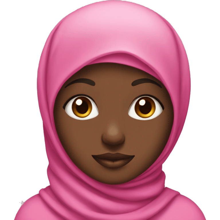 Medium black girl with a pink hijab and long eyelashes emoji