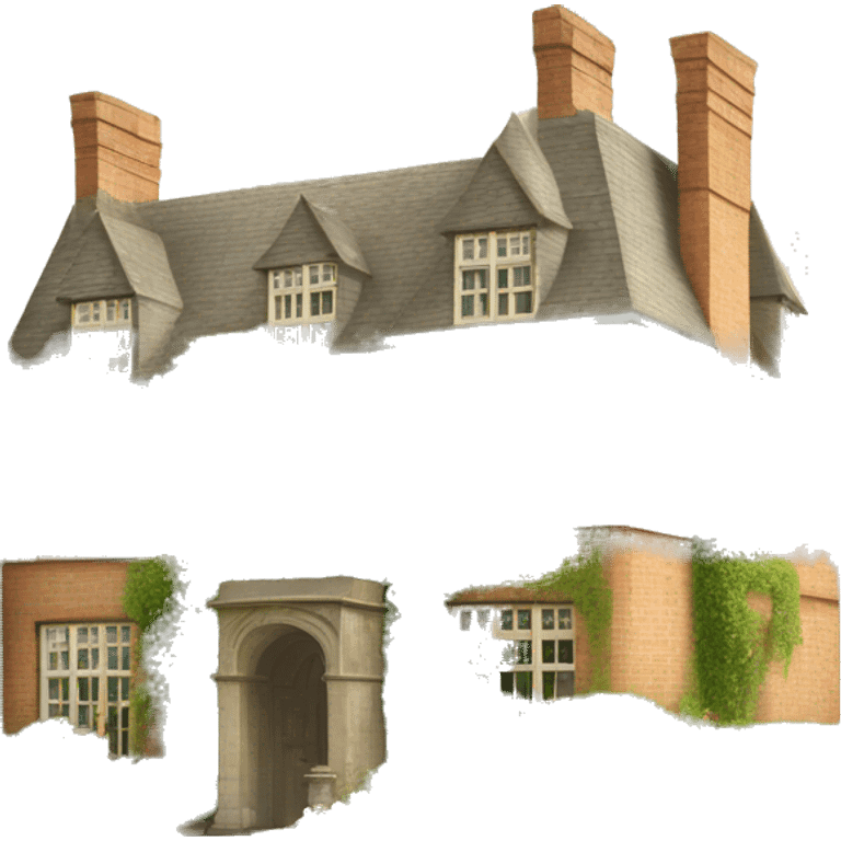 19th century English manor house with garden emoji