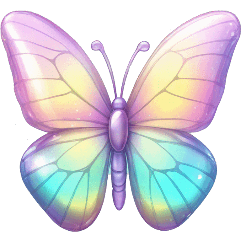 Sparkly glossy Pastel iridescent glass crystal butterfly emoji