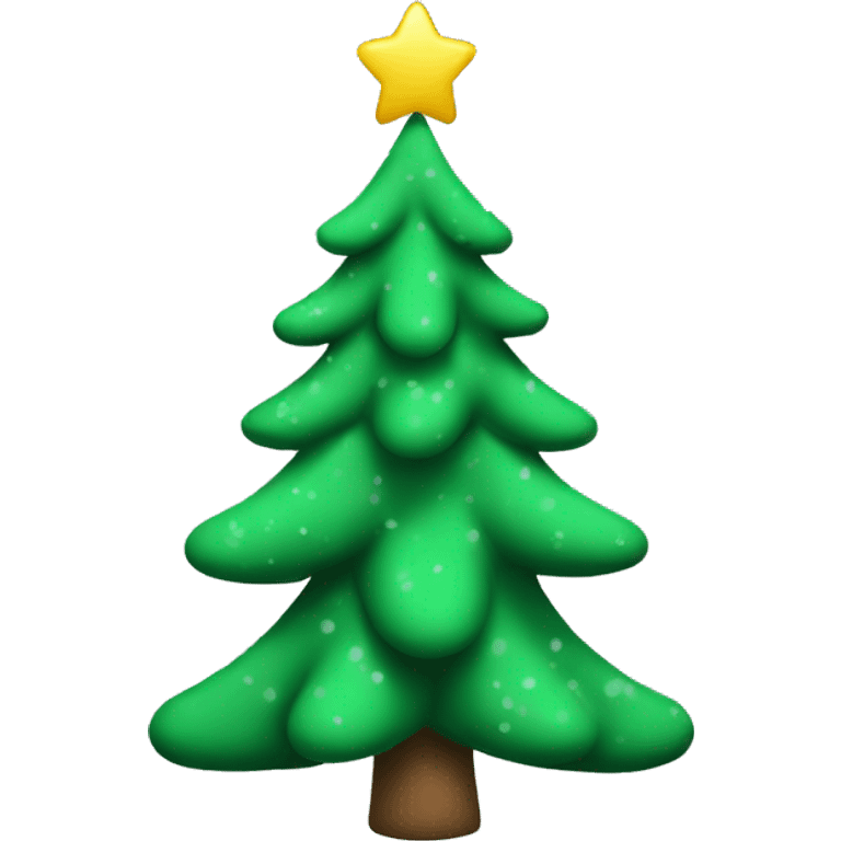 Christmas tree in green color with snow emoji