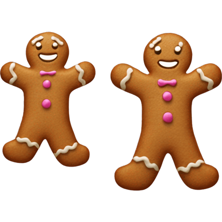 Gingerbread man with pink icing  emoji